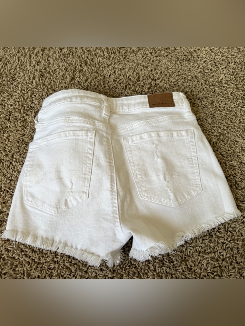 american eagle white jean shorts